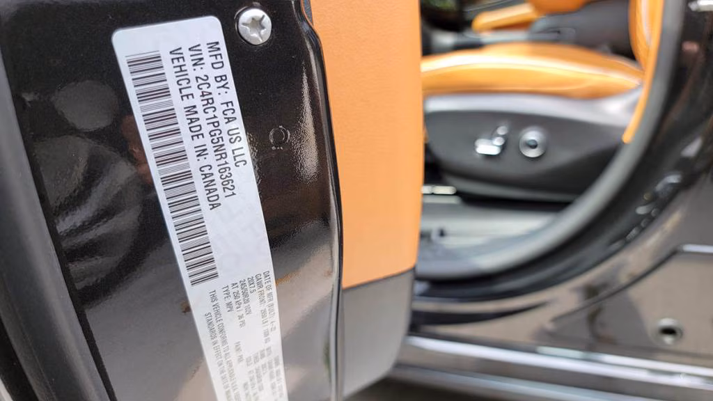 Driver door jamb label